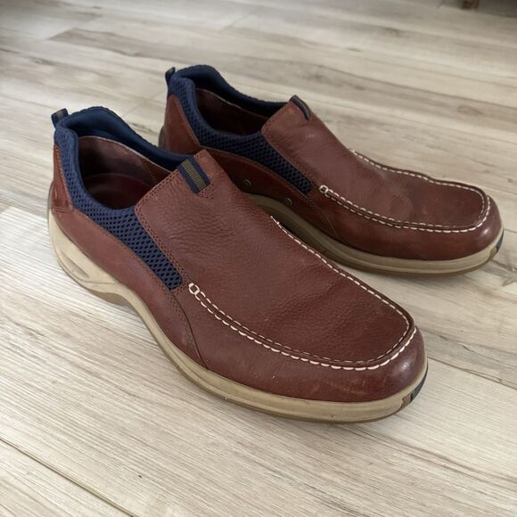 Cole Haan Men's Nike Air Driving Loafers Brown Leather Slip On Shoes Size 12 - Picture 1 of 9